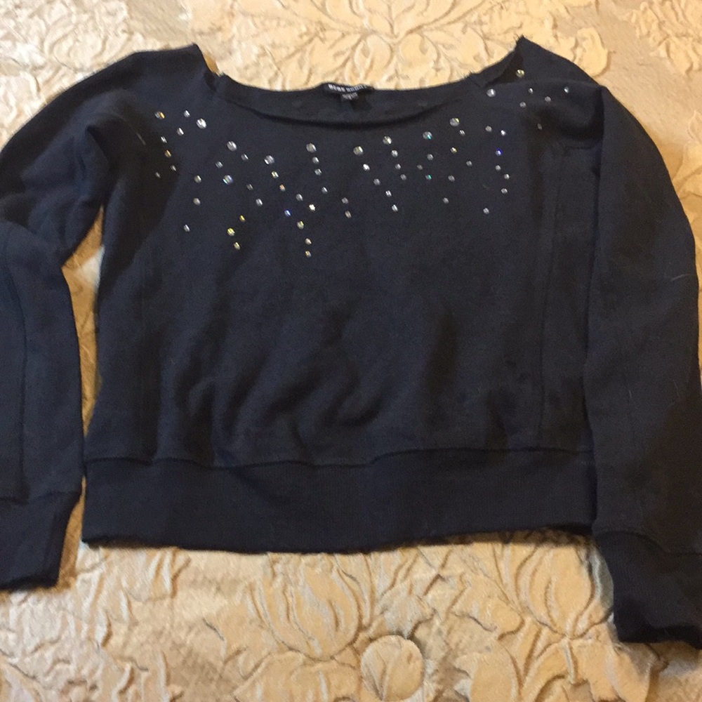 Bebe rhinestone studded crop top